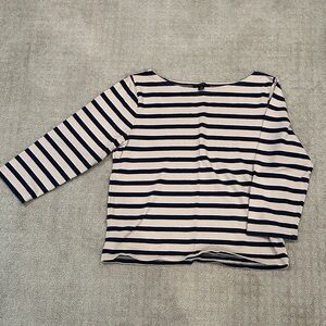 J. Crew Navy and White Striped Long Sleeve Top